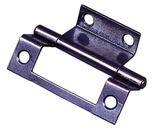 CHARNIERE ANGLAISE 50mm SPECIALE PORTE AVEC DEPORT 8mm - ACIER BRUNI  - BOITE DE 4