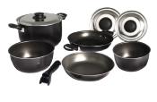 CASSEROLES POPOTE PREMIUM ALU TEFLON 11 PIECES