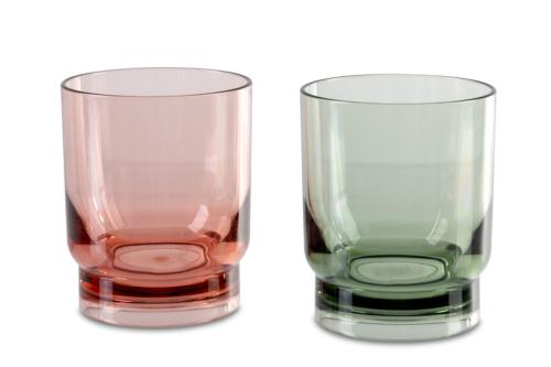 LOT DE 2 VERRES COLORES OLBIA 265 ml