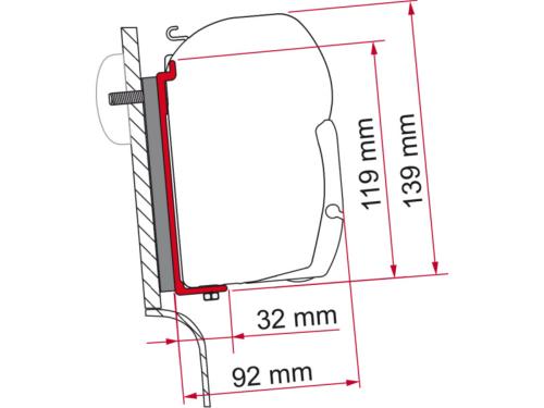 ADAPTATEUR WESTFALIA TOIT REHAUSSE pour Fiamma F45S/F45TiL/ZIP