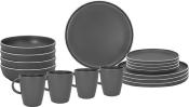 Lot de vaisselle en mlamine Gris pour 4 personnes Dolomite BRUNNER 