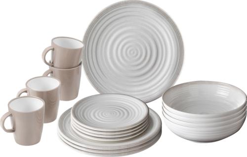 Service de table en mélamine Savana - 16 pièces - Pour 4 personnes 