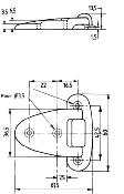 CHARNIERE PLASTIQUE RESISTANTE BLANCHE 61.5mm x 60mm x 13.5mm