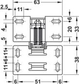 CHARNIERE POUR ARMOIRE CARAVANE avec soft close system - BOITE DE 2