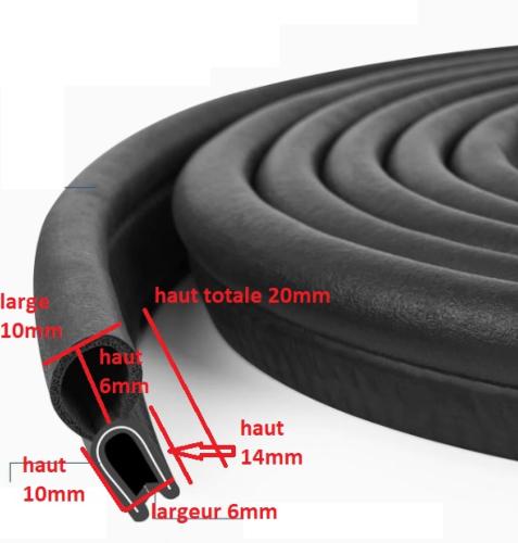 PROFIL D'ETANCHEITE PORTE AVEC BOURRELET HAUT - AU METRE