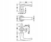POIGNEE DE PORTE A FERMETURE POUR TOILETTES BRUN