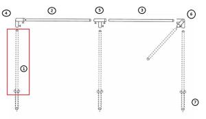 PIQUET DE SOUTIEN PROTECTION VENT 150cm Ø25mm - N°1