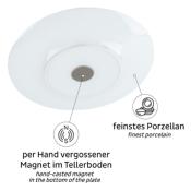 ASSIETTE PLATE EN PORCELAINE OCEAN SILWY® POUR SUPPORT MAGNETIQUE