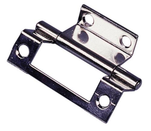 CHARNIERE ANGLAISE 50mm SPECIALE PORTE AVEC DEPORT 8mm - NICKEL - BOITE DE 4