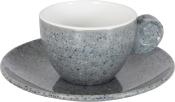 Gimex Solid Line, Lot de 2 tasses expresso avec soucoupes Gris granite 