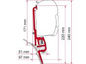 ADAPTATEUR FIAMMA F35/F45/F43 POUR RAIL BRANDRUP SUR VW T4 