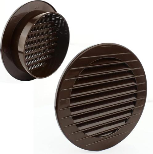 GRILLE DE VENTILATION RONDE 100x76mm BRUN