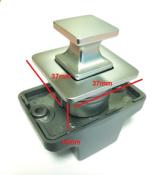 BOUTON PUSH LOCK CARRE 37x37mm - CHROME MAT 