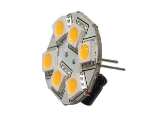 AMPOULE LED taille S - 6 LEDS Blanc chaud - 1.2 W-G4 Connectique Arrière