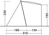 AUVENT INDEPENDANT ARRIERE OUTWELL SANDCREST L, H 170-2055cm, VW T5/T6 / VITO / TRAFIC / SPACE TOURER...