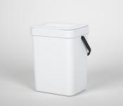 Poubelle 3l Blanche 15,6x12x20,5cm, avec couvercle, à suspendre à la porte