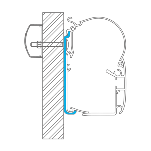 ADAPTATEUR UNIVERSEL 5x75cm pour STORE DOMETIC mural PW 1100, PW 1500 et PW 3800