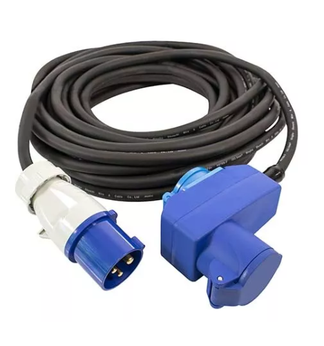 CABLE ADAPTATEUR 25m - 1 prise CEE MALE et 1 Schuko/1 CEE femelle