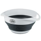 BOL SALADIER + PASSOIRE EN SILICONE PLIABLE  BLANC/GRIS - 2 en 1