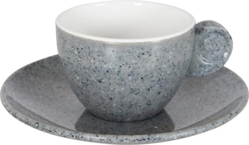 Gimex Solid Line, Lot de 2 tasses expresso avec soucoupes Gris granite 