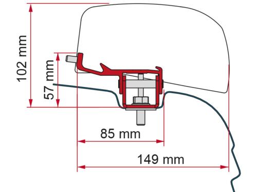 ADAPTATEUR pour store FIAMMA F40 pour NISSAN NV350