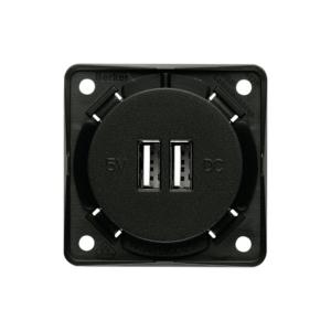 PRISE DOUBLE USB 2X5V / 2.5A BERKER INTEGRO - NOIR