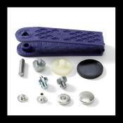 BOUTONS PRESSIONS DIAM. 15 mm spécial TEXTILE - BOITE DE 10 + OUTIL DE POSE