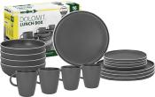 Lot de vaisselle en mélamine Gris pour 4 personnes Dolomite BRUNNER 