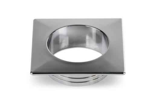 ROSETTE CARREE POUR PUSH LOCK MAXI POUR EPAISSEUR BOIS 19mm - CHROME BRILLANT