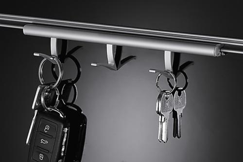 Rail de guidage avec 3 crochets, aluminium 200 mm 