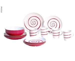 SET DE VAISSELLE TWIST RED de GIMEX - pour 4 personnes