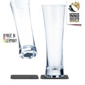 2 VERRES A BIERE CRISTAL SILWY® AVEC SOUS-VERRE MAGNETIQUE