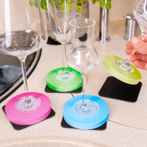 6 CAPUCHONS DE VERRE À PIED MAGNETIQUES NANO-GEL-PAD ARC-EN-CIEL SILWY®