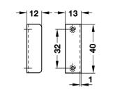 ANGLE DE FERMETURE POUR PUSH LOCK 40x12mm