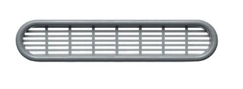 GRILLE VENTILATION OVALE 205X40mm ARGENTE