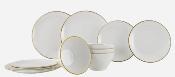 VAISSELLE ANTI-DERAPANTE GIMEX LINEA GOLD - 12 PIECES