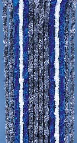 RIDEAU CHENILLE ANTI INSECTES - Gris/Bleu/Blanc- 56x185 cm