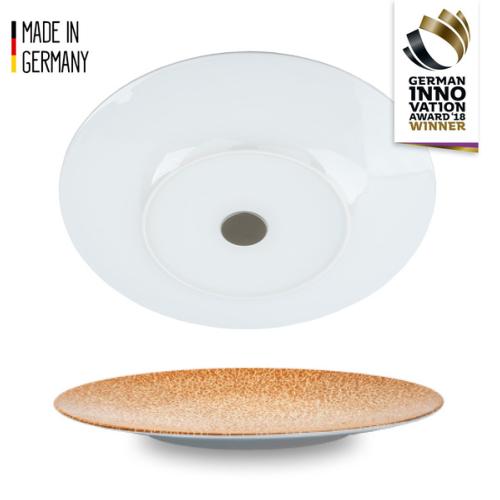 ASSIETTE PLATE EN PORCELAINE ABRICOT SILWY® POUR SUPPORT MAGNETIQUE