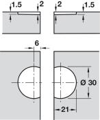 CHARNIERE DE TABLE 47x30mm - 2 pièces