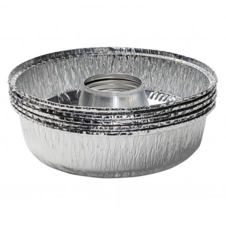 LOT DE 5 MOULES EN ALUMINIUM AVEC COUVERCLES POUR FOUR OMNIA 