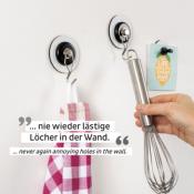 CROCHET MAGNETIQUE EN METAL SILWY THE ONE + PAD NANO-GEL Ø6,5cm  NOIR ET BLANC