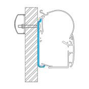 ADAPTATEUR UNIVERSEL 5x75cm pour STORE DOMETIC mural PW 1100, PW 1500 et PW 3800