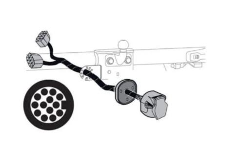 FAISCEAU ELECTRIQUE THULE 13 BROCHES pour ATTELAGE PIVOTANT VeloSwing POUR VEHICULE avant 2011