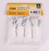 CORDEAUX DE TENTE BLANC 4m DIAM. 4 mm - lot de 4