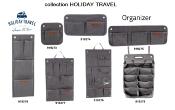 Organisateur USTENSILO HOLIDAY TRAVEL MINI, 4 poches grises, L20xH60cm