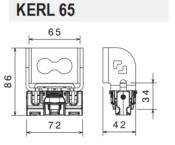 SUPPORT KERL 65 acier SUPPORT TUBE BOIS POUR RAIL D'ARRIMAGE 