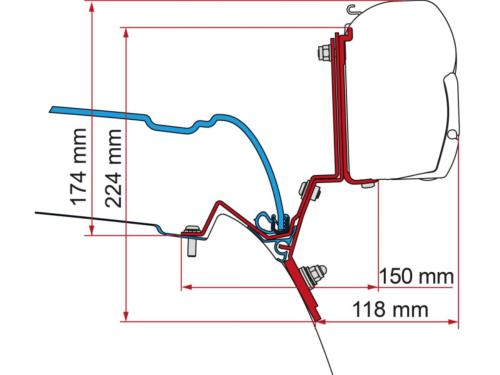 ADAPTATEUR FIAMMA F35 / F45 /F43 pour  VITO classe V Marco Polo à partir de 2014 