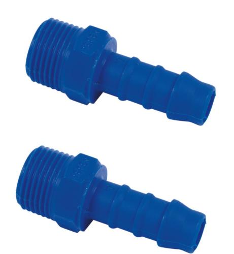 RACCORD D'EAU PLASTIQUE DROIT 3/8 MALE / TETINE 10mm - lot de 2