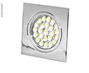 SPOT 12V, 1.6W, 24 LEDS A ENCASTRER CHROME 65 x 65 x 20mm