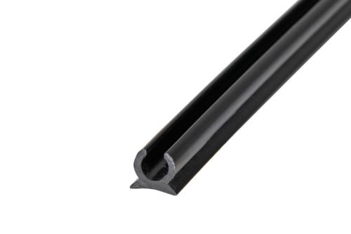 RAIL PROFILE PLASTIQUE NOIR AVEC GORGE 7,5mm LONGUEUR 3m (2x1.50m)
